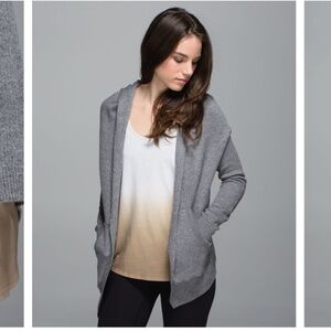 G20. Lululemon Reversible Cabin Yogi Wrap Cardigan in Gray/Yellow - Size 8 (?)